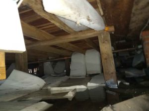 Flood damaged insulation